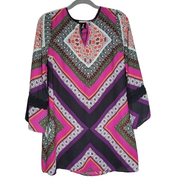 Sequin Hearts Mini Dress with Lace Accents Size‎ Sm - Picture 1 of 6